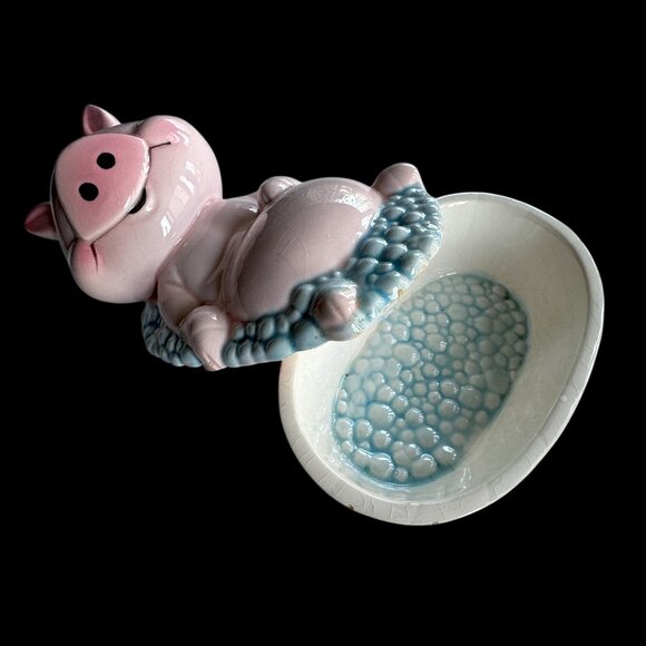 Vintage Ceramic Pig in Bubble Bath Tub Trinket Box *read* - Picture 4 of 7